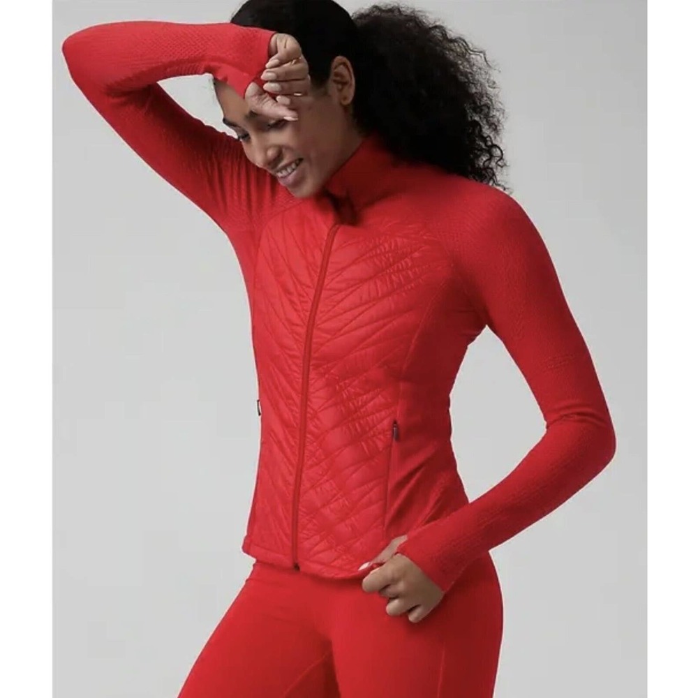 Athleta Primaloft Insulated Flurry Force Jacket Womens Sz Large Red Matador